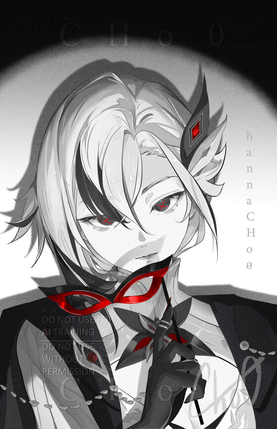 Arlechinno Fanart: Black and White Arlechinno Fanart: Black and White